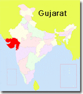 localizacion de Gujarat en la India