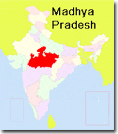 localización de madhya pradesh en india