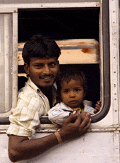 Padre e hijo en Jaipur