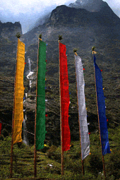 Banderines de oración en Sikkim