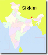 localizacion de Sikkim en India
