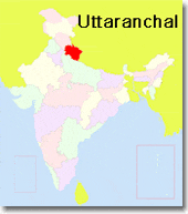 Localizacion de Uttaranchal en India